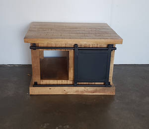 Nouvelle table basse industrielle en bois massif, buffet de style farmhouse, meuble de salon fait main et écologique - Product Image 3