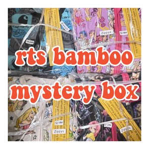 Mia Factory Bestseller Frühling Unisex Baby kleidung Gestrickte Stram pler Bambus faser YKK Reiß verschlüsse Cartoon Printed Mystery Box - Product Image 6