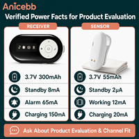 Alarme d'énurésie Anicebb à forte vibration avec 6 sons d'alerte et 3 modes sélectionnables pour la surveillance nocturne et les canaux de soins