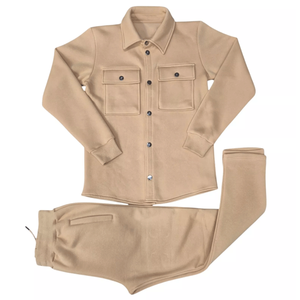 Survêtement en polaire pour homme Top Notch Ensemble 2 pièces Veste boutonnée Haut et pantalon de jogging Ensemble de survêtement - Product Image 1