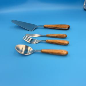 Outils de découpe de fromage en acier inoxydable de style occidental, plaqués argent avec manche en bois, pour la maison, l'hôtel, la cuisine, ensembles de fromage en faible quantité minimale de commande - Product Image 5