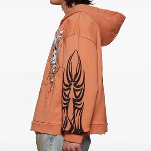 Sudaderas con capucha de invierno personalizadas para hombre DTG DTF estampado en blanco Jersey de lana de gran tamaño informal de algodón al por mayor con cremallera elegante a granel - Product Image 4