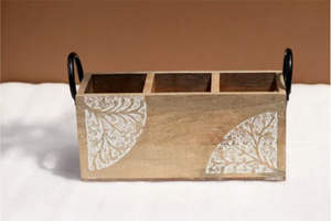 Beau caddie en bois fait main pour la cuisine et les tables - Product Image 2