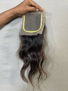 Extensiones de cabello Remy indio 8 pulgadas Cierre de onda del cuerpo Sin enredos Ondas naturales italianas Yaki Estilos rectos rizados teñidos - Product Image 2