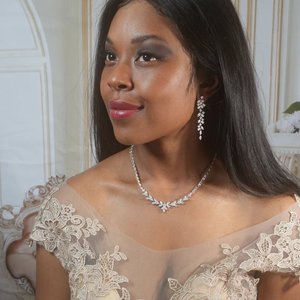 Ensemble de bijoux de mariage vintage en argent sterling 925 avec zircon rouge - Product Image 6