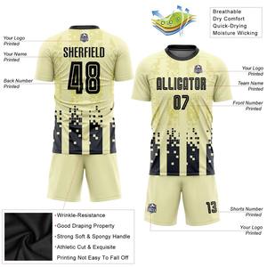 Camisetas de fútbol para hombre, camiseta de fútbol de manga corta con pantalones cortos de fútbol, uniformes de entrenamiento, equipo de fútbol de alta calidad - Product Image 3