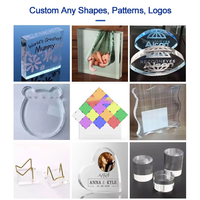 Nouveau Logo personnalisé gravé 20mm solide clair acrylique bloc boutique affichage Cube Lucite UV impression Photo bloc