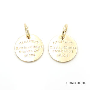 Accessoires <span class=keywords><strong>de</strong></span> sac <span class=keywords><strong>de</strong></span> qualité or clair, vente en gros, gravure personnalisée, breloques porte-clés en métal avec logo circulaire - Product Image 1