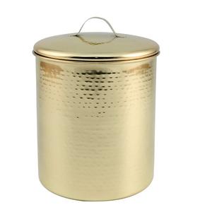 Boîte de rangement en métal martelé en acier inoxydable forme ronde brillant poli conteneur de gros classique élégant vente en gros - Product Image 6