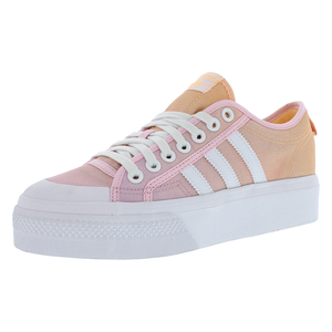 Chaussures Adidas Nizza Platform pour femmes Couleur : Blanc nuancé/Rose clair/Orange acide 100% authentiques - Product Image 1
