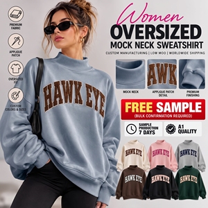 Sudadera Oversize de Forro Polar con Cuello Alto, Cálida y Cómoda, Diseño Casual con Hombros Caídos, Logotipo Frontal Personalizable - Product Image 1