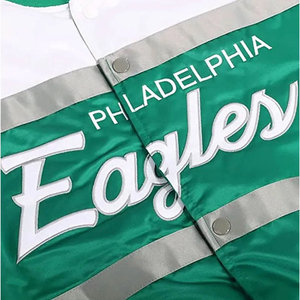 Veste bomber en satin vert et blanc des Philadelphia Eagles 2025 pour hommes, veste pour hommes, équipe de football américain, style varsity, veste de démarrage - Product Image 2