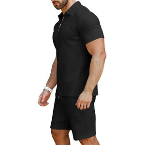 Precio de fábrica Camisa de talla grande para hombre y conjunto corto al aire libre Casual Street-Wear Simple Plain Men Shorts Sets OEM 2025 - Product Image 2