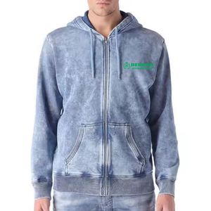 Sweat-shirt à capuche unisexe avec logo personnalisé, impression sérigraphique, impression numérique, impression en relief, fermeture éclair, 100% coton, molleton/tissu éponge français - Product Image 6
