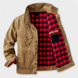 Veste en toile unisexe légère pour l'hiver, vêtement d'extérieur décontracté, coupe régulière, bouton en corne, manteau sur mesure, taille personnalisée, respirant à l'avant - Product Image 3