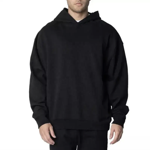 Sudadera con capucha de gran tamaño de peso pesado para hombre, hombro caído, logotipo personalizado, sudadera gruesa en blanco de rizo francés, ropa teñida impresa para invierno - Product Image 3