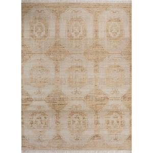 พรมขนสัตว์ถักมือขนาดใหญ่ AKWL-1598 สีเทียมเบจและสีน้ำตาล ลายเรขาคณิต สำหรับตกแต่งห้องนั่งเล่นวัยรุ่น - Product Image 1