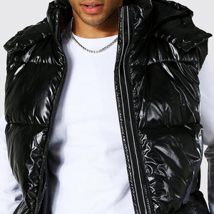 Hot Sale <strong>Men's</strong> <strong>Vests</strong> Winter Custom Heavy Designer Bubble Print Black <strong>Vest</strong> Sleeveless <strong>Men</strong> <strong>Shiny</strong> Waterproof Jacket <strong>Puffer</strong> Jackets