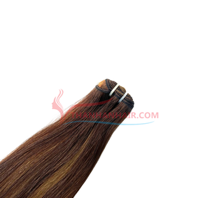 Haute qualité 8 pouces longueur personnalisée brun Piano os droit cuticule aligné brut vietnamien Bundle vierge Remy HD Machine trame - Product Image 2