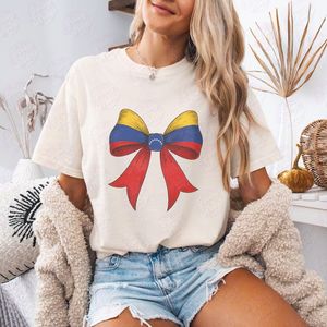 Maglietta con fiocco bandiera Venezuela, comoda, colorata, per il Mese della Memoria dell'Erbezza Ispanica, T-shirt Camiseta Venezolana Latina, Regalo - Product Image 1