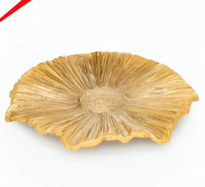 amazing design <b>golden</b> finished metal stainless steel flower design platter for hotel restaurant and <b>bar</b> - Product Image 4