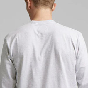 T-shirt pour homme en coton 100% uni, manches longues, 220g, poids lourd, vintage, décontracté, grande taille, respirant, séchage rapide, blanc - Product Image 3