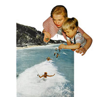 Prix Spécial Impressions d'art A4 Collage Sarcastique Style Mid-Century Modern Papier Blanc Motif Vertical Décoration Murale 21x29,7cm Multipièces