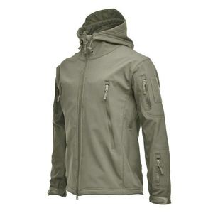 Veste d'hiver Softshell Camouflage en peau de requin avec col montant fermeture à glissière extérieure imperméable motif imprimé tricoté - Product Image 4