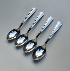 Stainless Steel American Style Serving Spoon Set of 4 with Long Handles <b>Mirror</b> Polish Sustainable Durable Finish for Wedding - Product Image 3