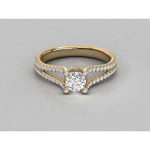 Anillo de Oro de 14K con Diamante Cultivado en Laboratorio, Diseño Geométrico en Racimo para Mujer, Corte Ovalado, Anillo de Compromiso/Placer, Joyería Fina IGI - Product Image 2