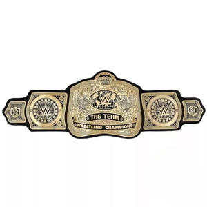 New World Tag Team Wrestling Championship Cinturones 2mm Grueso Latón Metal Cuero genuino Championship Belt - Product Image 6