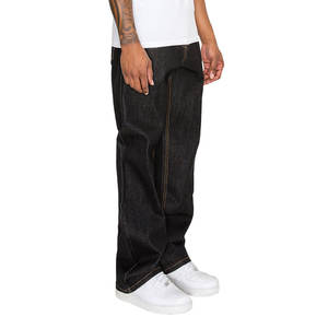 Pantalon oversize en denim pour hommes de haute qualité à prix de gros Pantalon oversize en denim pour hommes de grande taille et respirant - Product Image 5