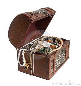 Grande boîte à trésors en bois massif faite à la main coffre de rangement vintage boîte à bijoux antique en gros - Product Image 1