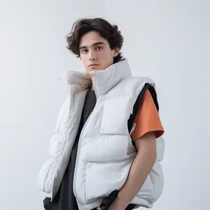new listing men's puffer vest winter cargo vest waterproof warm body warmer casual men's utility vest jacket for men