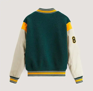 Nouvelles manches en cuir personnalisables patch de broderie chenille de couleur différente veste universitaire en laine ruban magique pour hommes - Product Image 5