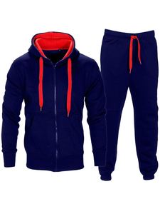 100% Cotton tracksuits sets for <b>men</b> with your brand logo printed Hooded hood trousers thick fleece fabric - Product Image 3