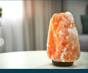 Lámpara de sal Himilayan Natural, ámbar cálido, brillo, cristal regulable, roca tallada, flor cálida, ámbar, Himilayan lámpara de sal, flor tallada - Product Image 2