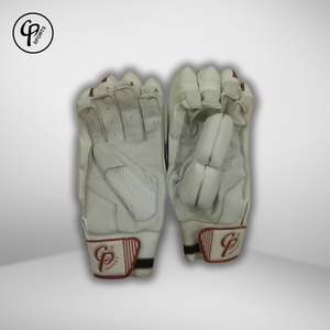 Gants de frappe de cricket en cuir PU légers, taille junior, blanc et marron, protection accrue, haute qualité, CP Sports Enormous - Product Image 3