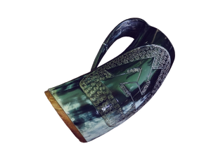 Val Knut Accessoire de déguisement de pirate viking entièrement fonctionnel 24-30 oz Corne à boire naturelle/Tasse/Chope/Stein Style religieux - Product Image 3