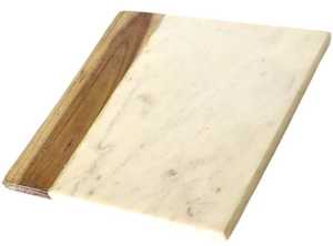 Sous-verres 4x4 en bois naturel et tapis et tampons en pierre de marbre pour maisons élégantes cuisines restaurants et vaisselle - Product Image 4