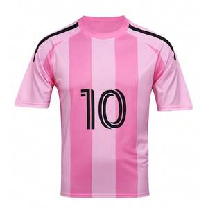 Maillot de football en tissu polyester performant extensible dans les quatre sens à séchage rapide, personnalisé avec nom et numéro, col rond - Product Image 1