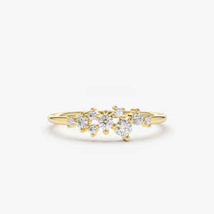 Clustered Lab Grown Diamond Cluster Ring 0.25 Ctw G Color SI Clarity 14K Solid Gold Everyday Statement Piece For Women Idea - Product Image 2