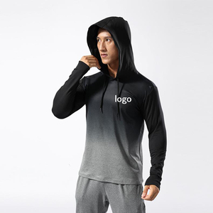 Sudaderas con Capucha de Gimnasio Musculares Lisas con Logotipo Personalizado OEM, Dos Tonos de Color, Sudaderas con Capucha de Compresión - Product Image 1