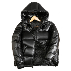 Elegante brillante invierno algodón Unisex abrigos cálidos logotipo personalizado cremallera con capucha abajo burbuja de talla grande chaqueta acolchada mujeres - Product Image 2