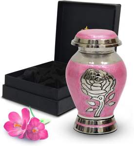 โกศเพลิงศพกุหลาบสีชมพู - โกศของที่ระลึกสําหรับเถ้ามนุษย์ - โกศสีชมพูทํามือสําหรับเถ้าพร้อมกล่องและกระเป๋าระดับพรีเมียม - เกียรติยศของคุณ - Product Image 2