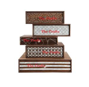 Boîte de rangement à bijoux en bois au design avantageux avec un ensemble de deux tailles différentes Décoration d'intérieur Boîte à bijoux Boîte cadeau - Product Image 4