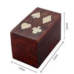 Handmade Luxury Wooden Playing Card Box High Quality Brass Decorative <b>Storage</b> <b>Desktop</b> & <b>Drawer</b> Organizer - Product Image 1