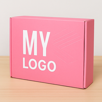 Enveloppe en carton personnalisé de luxe Boîtes postales en carton ondulé rose personnalisé avec logo Boîte en carton pliable pour petite entreprise d'expédition