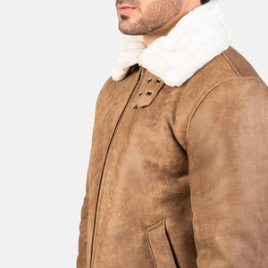 Veste en cuir pour hommes de style décontracté à la mode recouvert de peau de vache à boutons veste en cuir pour hommes - Product Image 6
