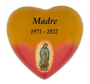 Guadalupe Heart Keepsake Urn Stand Option nuevo diseño de metal recuerdo urnas humanas - Product Image 6